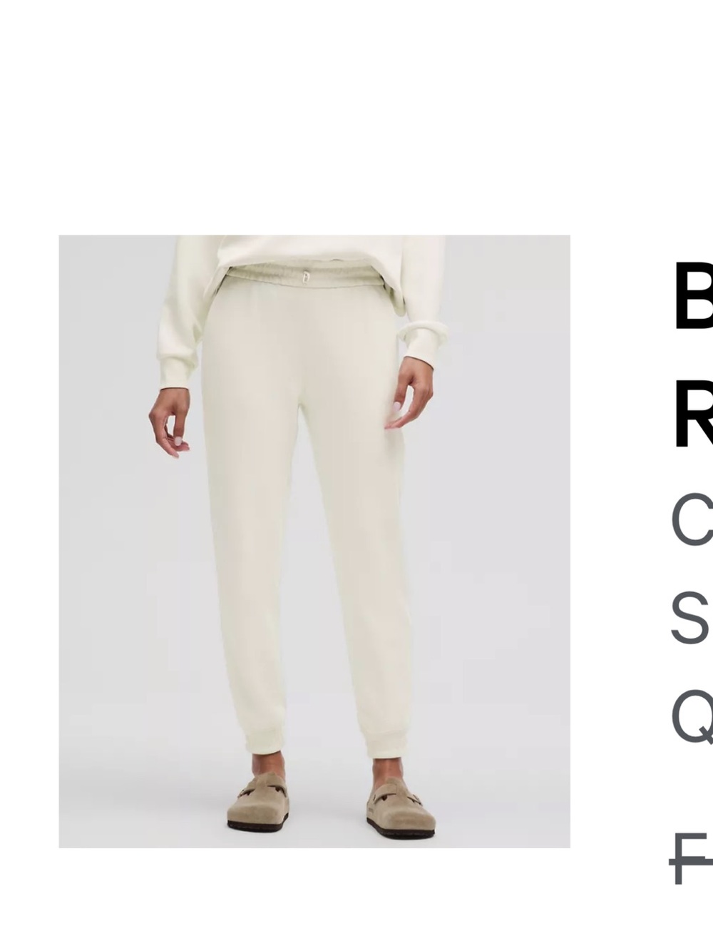 Lululemon High Rise Brushed Softstreme Joggers in Bone